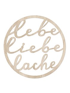 Holzkranz "lebe, liebe, lache"Ø 17 cm von EULENSCHNITT