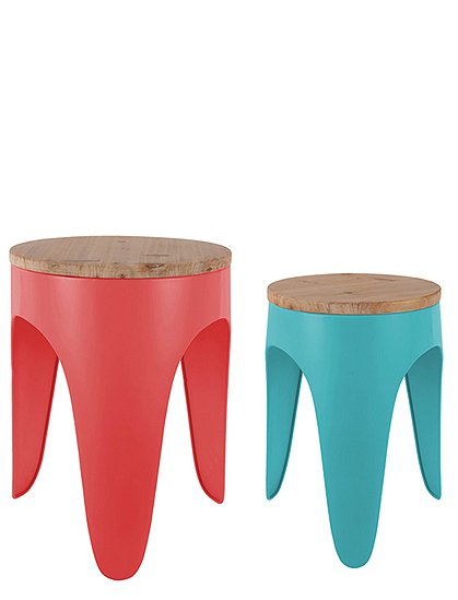 Hocker Set Funky35,5/40,5 x Ø24/30 cm von PRESENT TIME