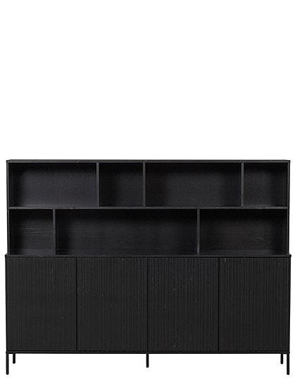 Wandschrank New Gravure aus Kiefer schwarz von woood &#9733; Kundenbewertung "Sehr gut" &#9733; 10&euro; Neukundenrabatt &#9733; Schnell verschickt &#9733; car-Moebel.de