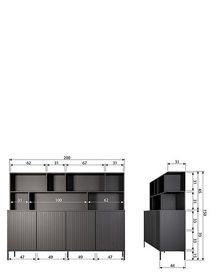 Wandschrank New Gravure aus Kiefer, Dust von Woood &#9733; Kundenbewertung "Sehr gut" &#9733; 12&percnt; Neukundenrabatt &#9733; Schnell verschickt &#9733; car-Moebel.de