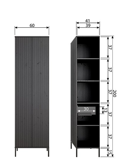 Hochschrank Gravure aus Holz von Woood &#9733; Kundenbewertung "Sehr gut" &#9733; 12&percnt; Rabatt für Neukunden &#9733; Schnell verschickt &#9733; Günstig bei car-Moebel.de