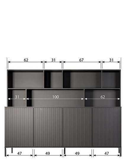 Wandschrank New Gravure aus Kiefer schwarz von woood &#9733; Kundenbewertung "Sehr gut" &#9733; 12&percnt; Neukundenrabatt &#9733; Schnell verschickt &#9733; car-Moebel.de