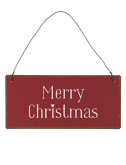 Metallschild "Merry Christmas", 7x15 cm in rot von Ib Laursen &#9733; Kundenbewertung "Sehr gut" &#9733; 10&euro; Neukundenrabatt &#9733; Günstig kaufen bei car-Moebel.de