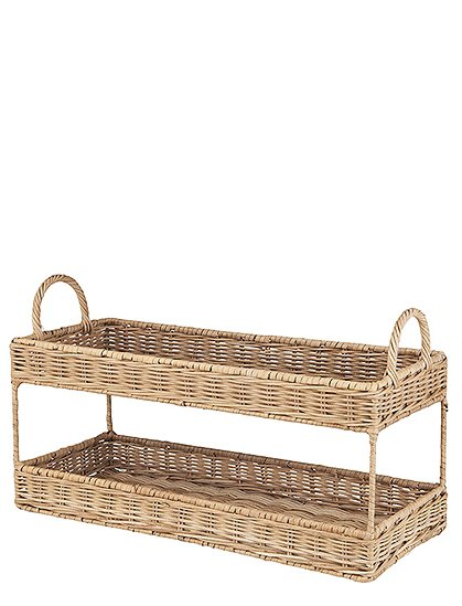 2-stufiges Tablett, 26,5x19x44 cm aus Rattan von Ib Laursen &#9733; Kundenbewertung "Sehr gut" &#9733; 10&euro; Rabatt für Neukunden &#9733; Jetzt günstig kaufen bei car-Moebel.de 