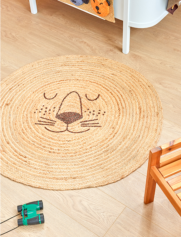 Teppich Löwengesicht Ø100 cm, Jute von rice &#9733; Kundenbewertung "Sehr gut" &#9733; 10&euro; Rabatt für Neukunden &#9733; Schnell verschickt &#9733; kaufen bei car-Moebel.de